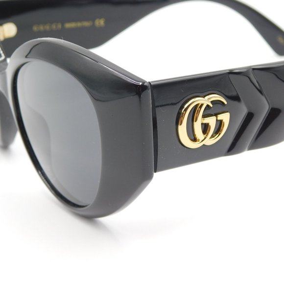 NEW GUCCI GG0809S 001 BLACK GREY CAT EYE WOMEN'S AUTHENTIC SUNGLASSES 52… - Picture 5 of 12
